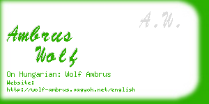ambrus wolf business card